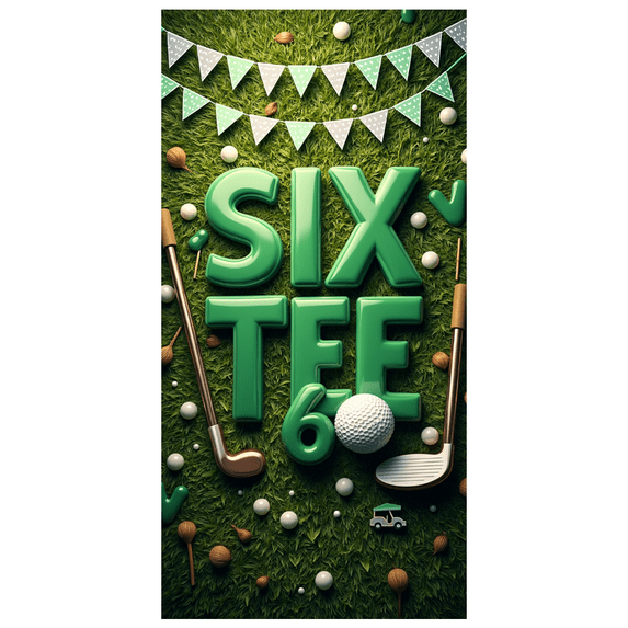 LUUFILx Golf Themed Six Tee Banner Decoration for Party Supplies Sports Celebration Event Outdoor Indoor Decorations Backdrop Photo Props Wall Decor