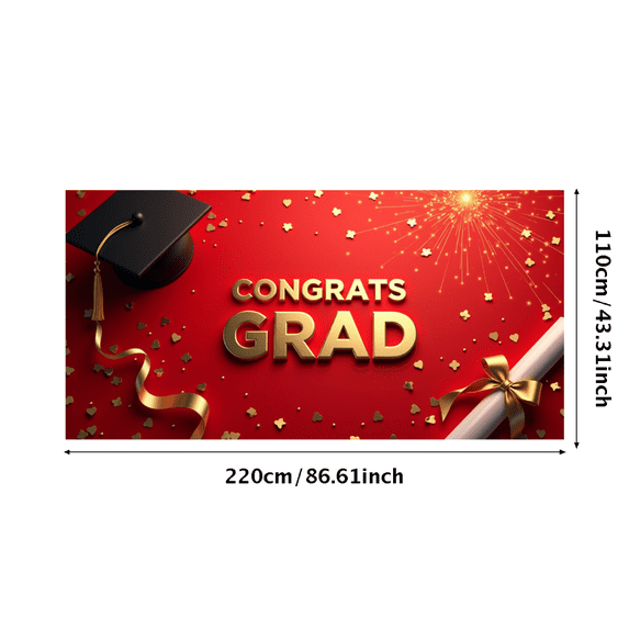 LUUFILx Graduation Party Banner Backdrop Congrats Grad Celebration Decorations Photo Booth School Event Background Supplies Ceremony Decors