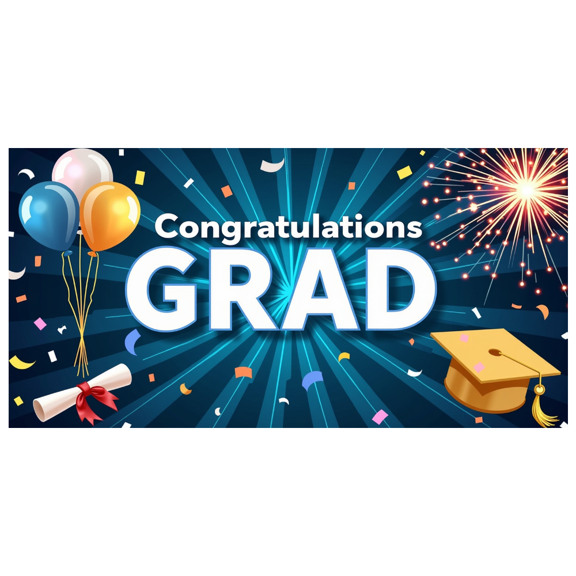 LUUFILx Graduation Party Decorations Graduation Banner with Balloons Roll Confetti Celebration Backdrop Congrats Grad Event Photo Booth Background