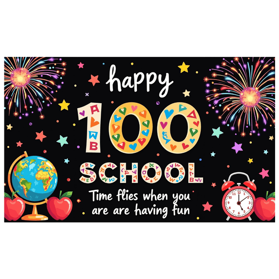 LUUFILx Happy 10 Days of School Banner Backdrop Donuts Sunflowers Party Supplies Classroom Decorations Photography Props Event Backgrounds