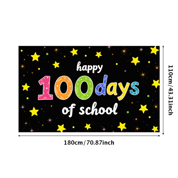 LUUFILx Happy 100 Days of School Banner Classroom Decor Festive Backdrop School Celebration Decoration Party Supplies Photography Props Event Background