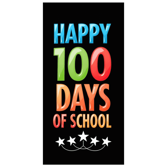 LUUFILx Happy 100 Days of School Banner Colorful Classroom Backdrop Decorations Perfect for School Event Photo Props Celebration Wall Hanging Background