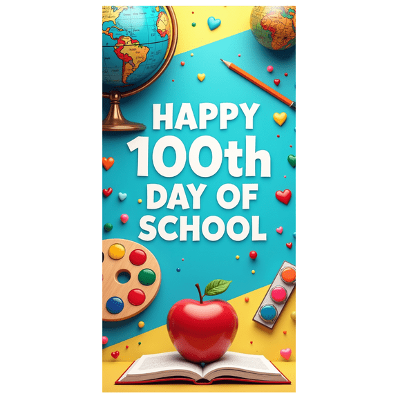 LUUFILx Happy 100th Day of School Banner Backdrop Decoration Colorful Classroom Supplies Photography Props Party Decor Background School Event