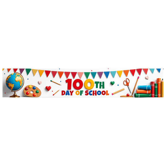 LUUFILx Happy 100th Day of School Banner Backdrop for Classroom Decorations Celebration Party Supplies Photography Props School Event Background