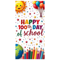 LUUFILx Happy 100th Day of School Banner Celebration Decorations Colorful Backdrop School Party Supplies Classroom Event Background Photography Props