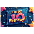 thumbnail image 1 of LUUFILx Happy 10th Birthday Pixel Style Starry Background Banner Party Supplies Birthday Decoration Photography Props Backdrop Decorations, 1 of 8