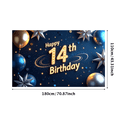 thumbnail image 1 of LUUFILx Happy 14th Birthday Backdrop Banner Birthday Party Background Decorations Photography Props Party Supplies Starry Night Decor, 1 of 8