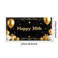 thumbnail image 1 of LUUFILx Happy 30th Birthday Backdrop Banner Golden Balloons Decorations Photography Props Party Supplies Festive Background Celebration Decor, 1 of 7