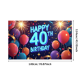 thumbnail image 1 of LUUFILx Happy 40th Birthday Banner Backdrop Balloons Party Decorations Photography Props Birthday Celebration Background Supplies, 1 of 1