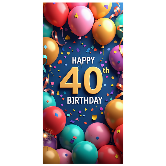 LUUFILx Happy 40th Birthday Decoration Backdrop Party Supplies Balloon Décor Banner for Celebration Photography Props Background Festive Events