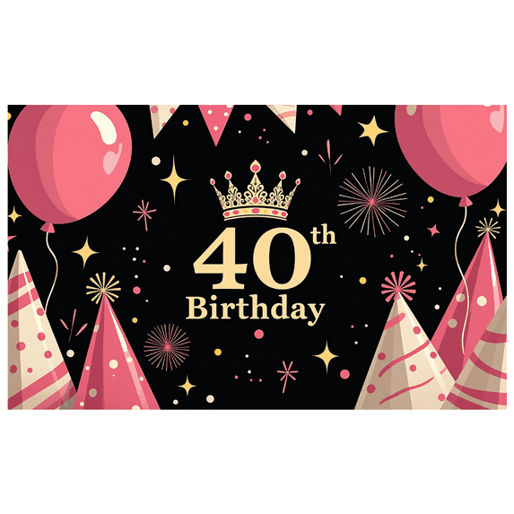 LUUFILx Happy 40th Birthday Decoration Backdrop Party Supplies Balloon Décor Banner for Celebration Photography Props Background Festive Events