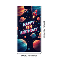 thumbnail image 1 of LUUFILx Happy 5th Birthday Space Theme Backdrop Galaxy Planets Rocket Decor Children Party Supplies Celebration Background Photography Banner, 1 of 8