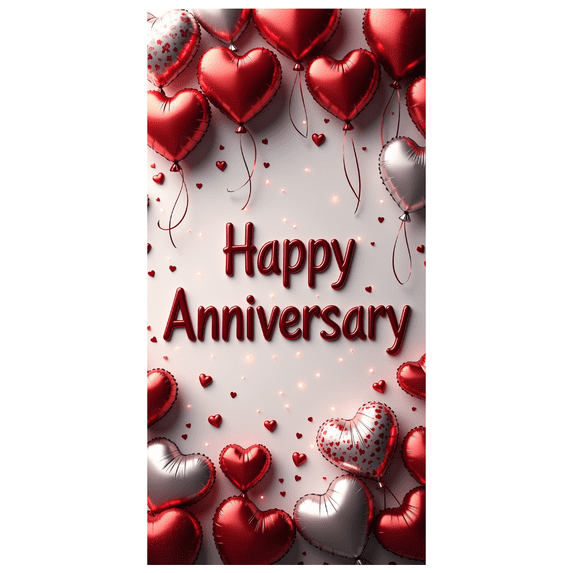 LUUFILx Happy Anniversary Day Banner Backdrop Decoration Celebration Party Supplies Balloon Gift Cupcake Display Event Background Decor Scene