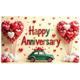 thumbnail image 1 of LUUFILx Happy Anniversary Day Banner Backdrop Decoration Celebration Party Supplies Balloon Gift Cupcake Display Event Background Decor Scene, 1 of 9