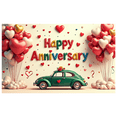 thumbnail image 1 of LUUFILx Happy Anniversary Day Banner Backdrop Decoration Celebration Party Supplies Balloon Gift Cupcake Display Event Background Decor Scene, 1 of 9