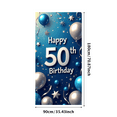 thumbnail image 1 of LUUFILx Happy Birthday 50th Celebration Backdrop Banner with Balloons Star Decorations for Party Supplies Photography Props Background Photo Booth, 1 of 8