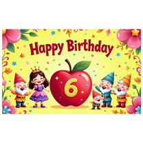 LUUFILx Happy Birthday Backdrop 6th Birthday Banner for Kids Party Supplies Photography Props Background Decorations Fairy Tale Theme Celebration