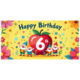 thumbnail image 1 of LUUFILx Happy Birthday Backdrop 6th Birthday Banner for Kids Party Supplies Photography Props Background Decorations Fairy Tale Theme Celebration, 1 of 7
