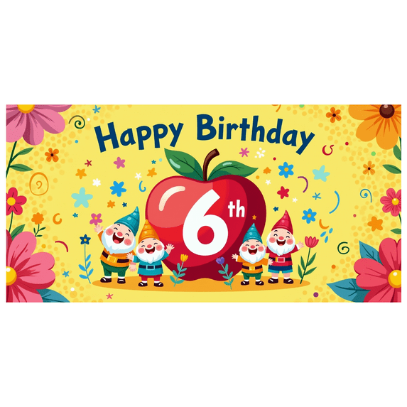 LUUFILx Happy Birthday Backdrop 6th Birthday Banner for Kids Party Supplies Photography Props Background Decorations Fairy Tale Theme Celebration