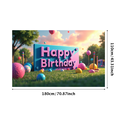thumbnail image 1 of LUUFILx Happy Birthday Backdrop Banner Kids Party Supplies Decorations Soccer Theme Background Photography Props Garden Event Decors Celebrations, 1 of 8