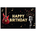 thumbnail image 1 of LUUFILx Happy Birthday Backdrop Party Decoration Banner with Guitar Microphone Background for Music Celebration Photography Props Birthday Party Event, 1 of 7