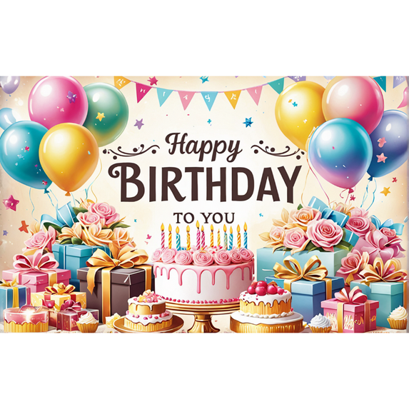 LUUFILx Happy Birthday Banner Birthday Party Decoration Backdrop Cake Balloon Theme Bunting Flags Anniversary Party Decoration Supplies