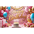 thumbnail image 1 of LUUFILx Happy Birthday Banner Birthday Party Decoration Backdrop Cake Balloon Theme Bunting Flags Anniversary Party Decoration Supplies, 1 of 1