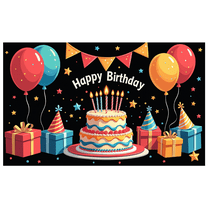 LUUFILx Happy Birthday Banner Decoration Photography Props Party Supplies Background Backdrop Stars Blue Theme Birthday Celebration Event Decor