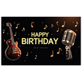 thumbnail image 1 of LUUFILx Happy Birthday Music Party Banner Backdrop Guitar Microphone Background Event Photography Props Celebration Decorations Party Supplies Music Theme, 1 of 7