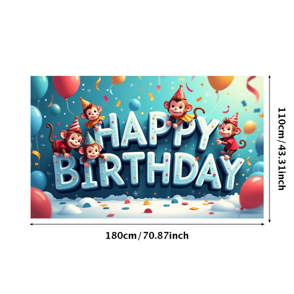 LUUFILx Happy Birthday Ocean Theme Banner Backdrop Underwater Party Supplies Decorations Photography Props Vibrant Balloons Colorful Design Celebration