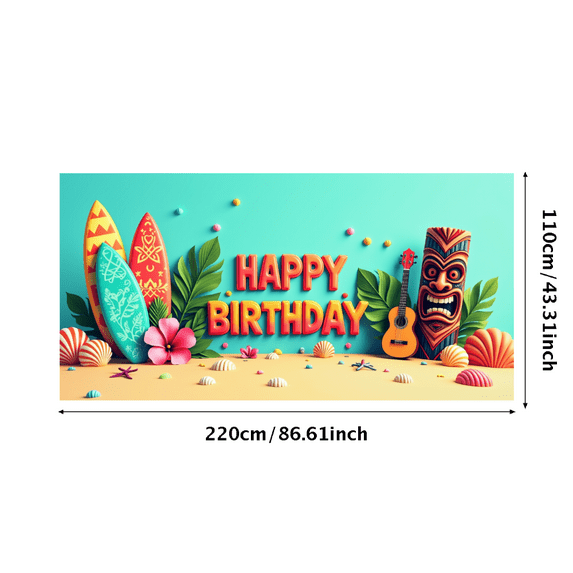 LUUFILx Happy Birthday Ocean Theme Banner Backdrop Underwater Party Supplies Decorations Photography Props Vibrant Balloons Colorful Design Celebration