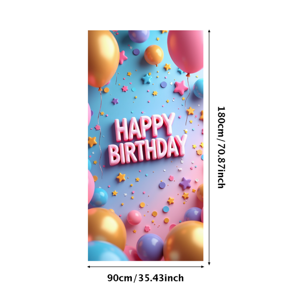 LUUFILx Happy Birthday Ocean Theme Banner Backdrop Underwater Party Supplies Decorations Photography Props Vibrant Balloons Colorful Design Celebration