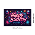 thumbnail image 1 of LUUFILx Happy Birthday Party Backdrop Neon Lights Music Theme Banner Event Celebration Stage Decorations Sound Equipment Background Birthday Party Occasions, 1 of 1