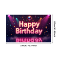 thumbnail image 1 of LUUFILx Happy Birthday Party Backdrop Neon Lights Music Theme Banner Event Celebration Stage Decorations Sound Equipment Background Birthday Party Occasions, 1 of 1