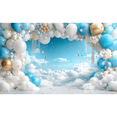 thumbnail image 1 of LUUFILx Happy Birthday Photography Backdrop,blue Balloon Sky Photo Party Decoration Banner Portrait Art Photo Studio Props, 1 of 1
