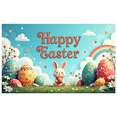 thumbnail image 1 of LUUFILx Happy Easter Backdrop Spring Bunny and Egg Display for Holiday Celebration Party Decoration Background Photography Props Banner, 1 of 7