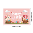thumbnail image 1 of LUUFILx Happy Easter Bunny Egg Basket Spring Background Banner Decorations for Party Supplies Photography Props Backdrop Easter Egg Hunt, 1 of 9