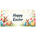 thumbnail image 1 of LUUFILx Happy Easter Bunny Eggs Banner Spring Decor Backdrop Photography Decorations Party Supplies Props Background Easter Celebration, 1 of 7