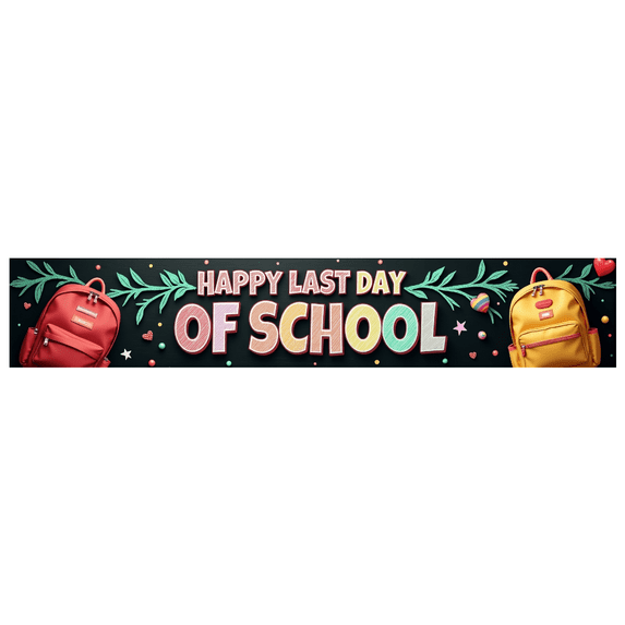 LUUFILx Happy Last Day of School Backdrop Banner Background Decoration for Classroom Party Supplies Graduation Celebration Photography Props