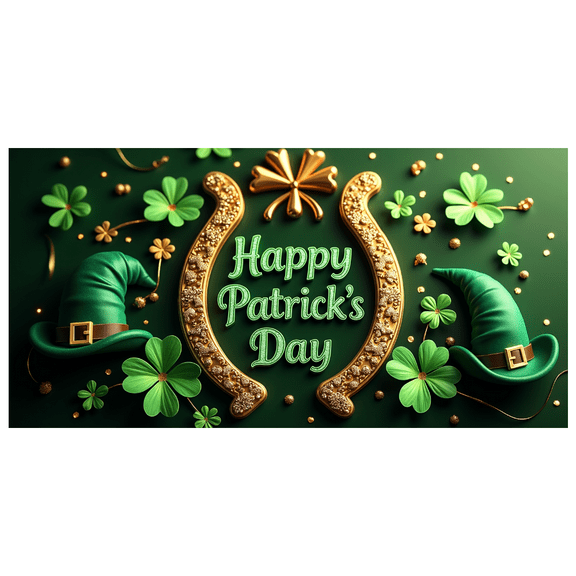 LUUFILx Happy Patrick's Day Banner Decoration Festive Backdrop Shamrock Theme Event Photography Props Party Supplies Background