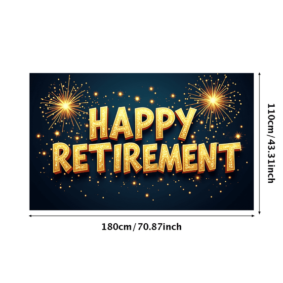 LUUFILx Happy Retirement Banner Backdrop Party Supplies Golden Balloons Decor Background Celebration Photography Props Decorations Event