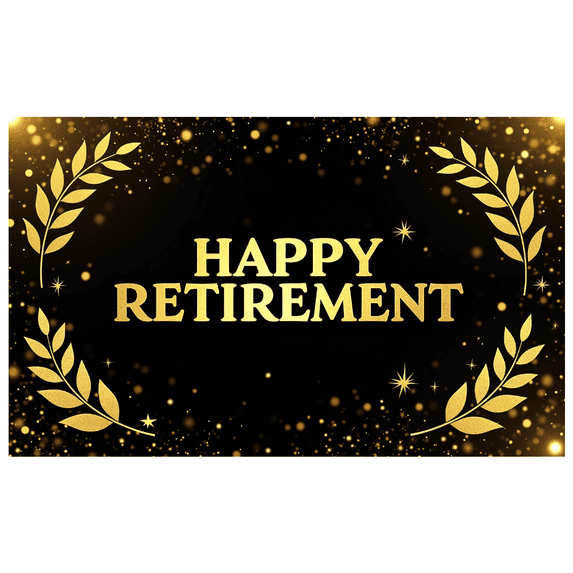 LUUFILx Happy Retirement Banner Decoration Backdrop for Retirement Party Celebration Supplies Photography Background Ribbon and Glitter Decors