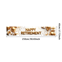 LUUFILx Happy Retirement Banner Durable Festive Party Backdrop Celebration Background Indoor Outdoor Event Decoration Photography Props Gold Accents