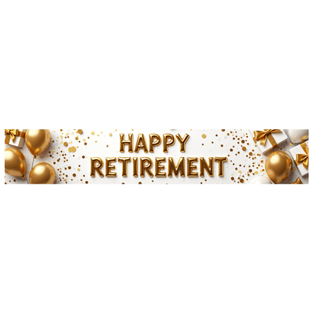 LUUFILx Happy Retirement Celebration Backdrop Gold Balloon Decorations Banner Party Supplies Event Photography Props Background Retirement Festivities Decor