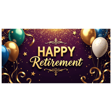 LUUFILx Happy Retirement Party Banner Balloon Decoration Backdrop Background Celebration Floral Supplies Event Props Festive Banners Decorations
