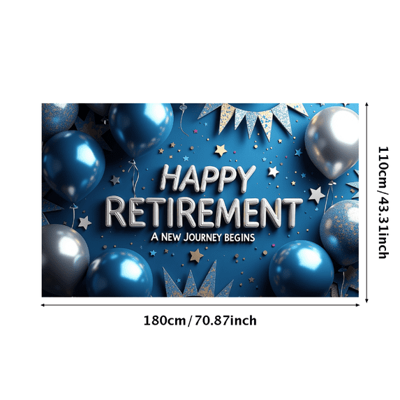 LUUFILx Happy Retirement Party Banner Balloon Decoration Backdrop Background Celebration Floral Supplies Event Props Festive Banners Decorations
