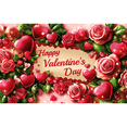 thumbnail image 1 of LUUFILx Happy Valentine's Day Decoration Blossom Rose Flowers Valentines Party Background Banner Home Yard Indoor Outdoor Porch Decor Wedding Photo Background Backdrop, 1 of 1
