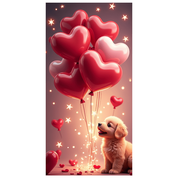 LUUFILx Heart Balloons Backdrop Background Wall Banner Valentines Day Party Decorations Romantic Celebration Event Decor Wedding Photography Prop