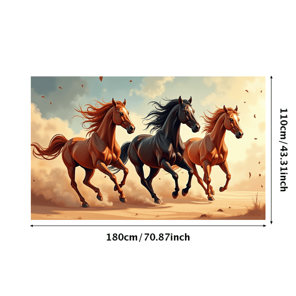 LUUFILx Horse Running Banner Backdrop Photo Background Desert Scene for Home Decor Party Supplies Room Decorations Wall Art Photography Props
