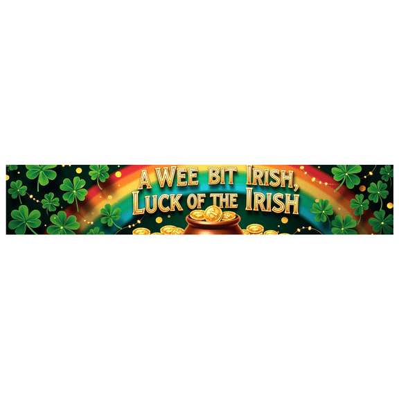 LUUFILx Irish Luck Clover Background Happy St Patrick's Day Themed Party Banner Leprechaun Style Decor Rainbow Gold Festive Event Display St Patrick's Day Celebration